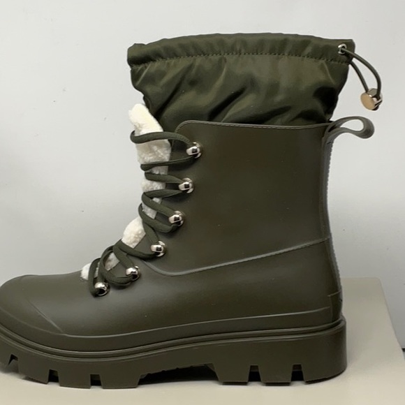 NWT men’s Marc Fisher LTD Freely waterproof lug sole dark green boots size 9 - Picture 3 of 9